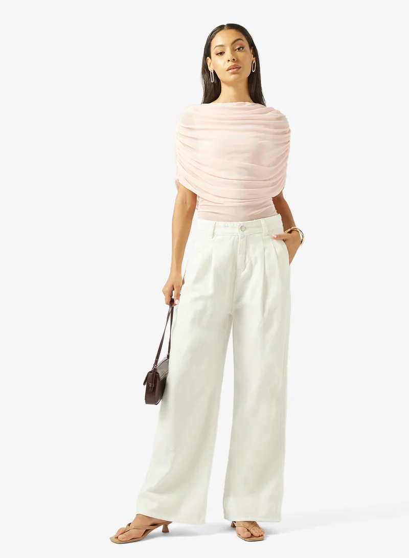 جينجر High Rise Wide Leg Jeans